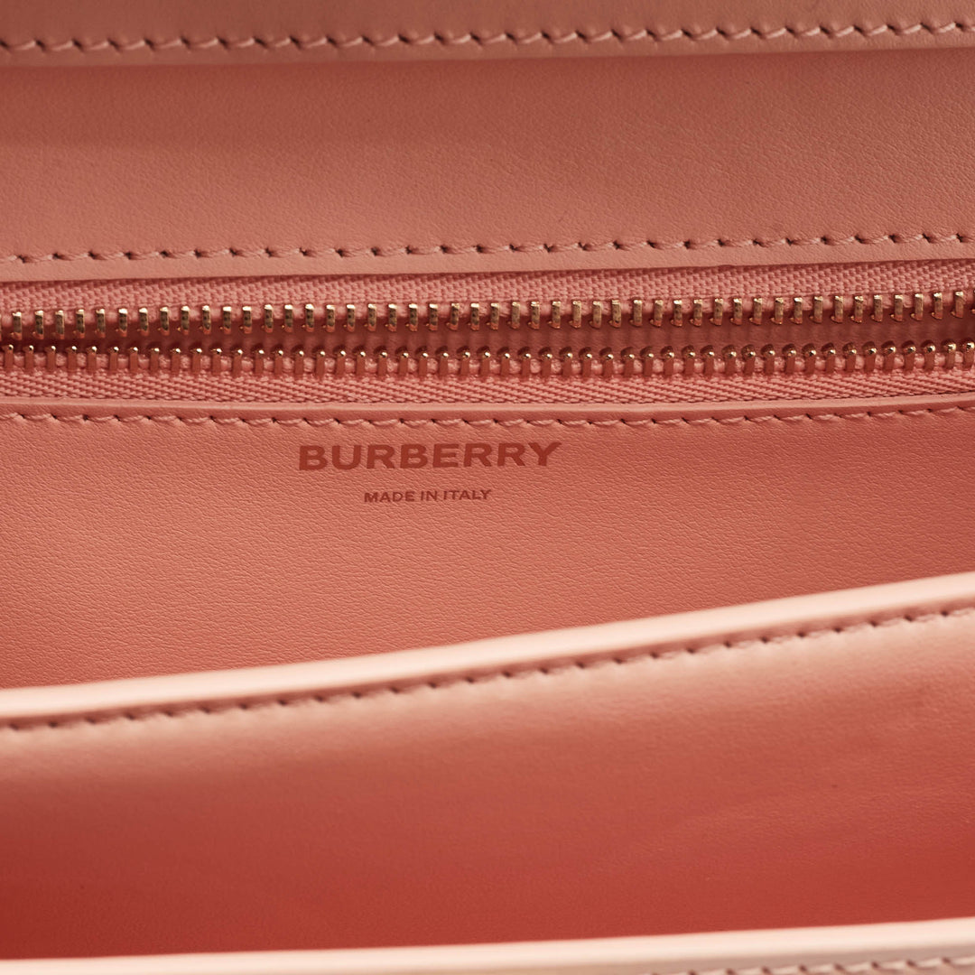 BURBERRY Peach PInk Leather Small TB Shoulder Bag