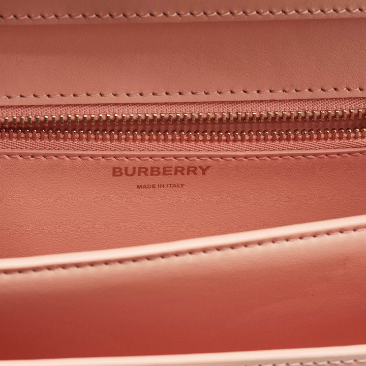 BURBERRY Peach PInk Leather Small TB Shoulder Bag