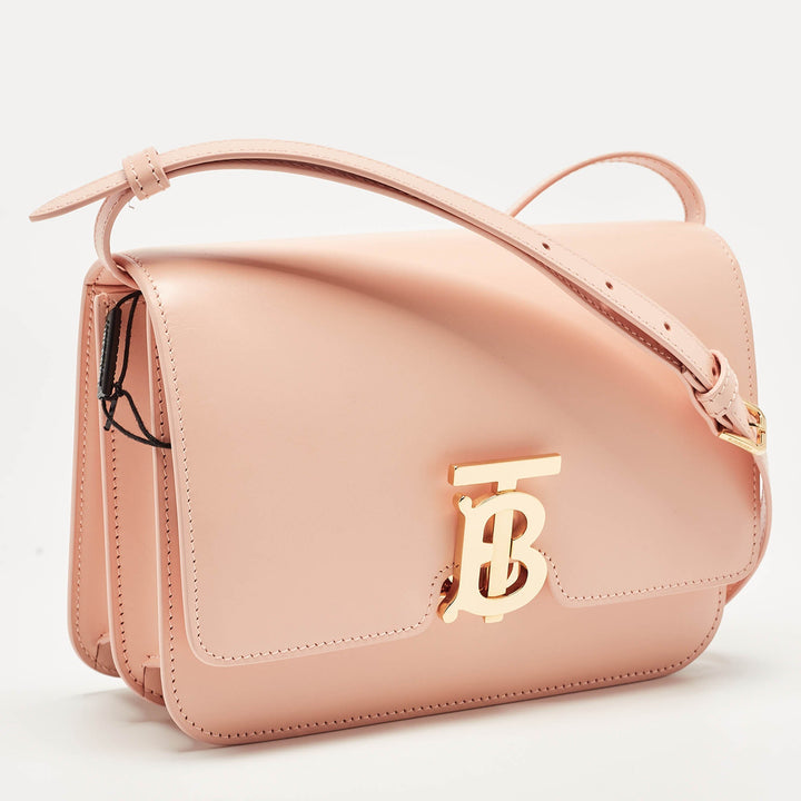 BURBERRY Peach PInk Leather Small TB Shoulder Bag