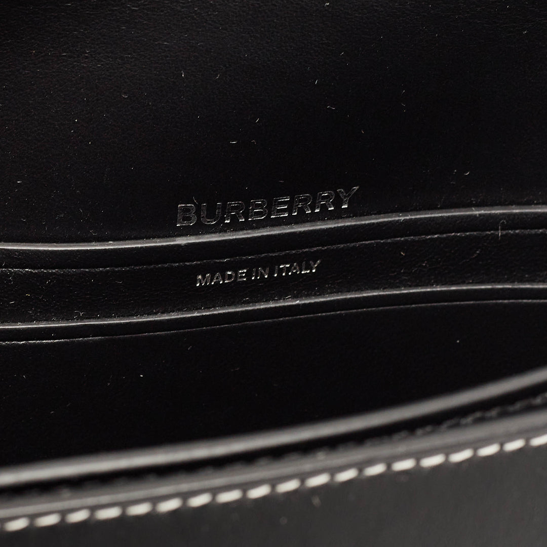 BURBERRY Blue/Black Denim and Leather Small Olympia Shoulder Bag