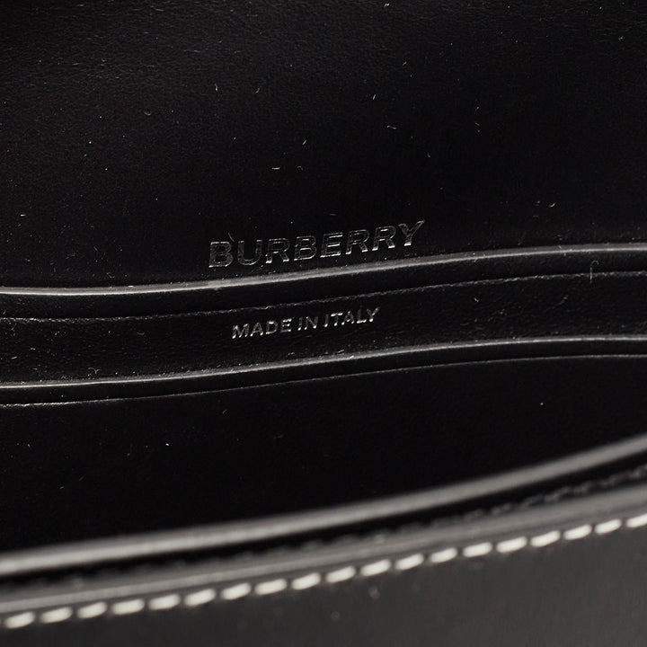 BURBERRY Blue/Black Denim and Leather Small Olympia Shoulder Bag