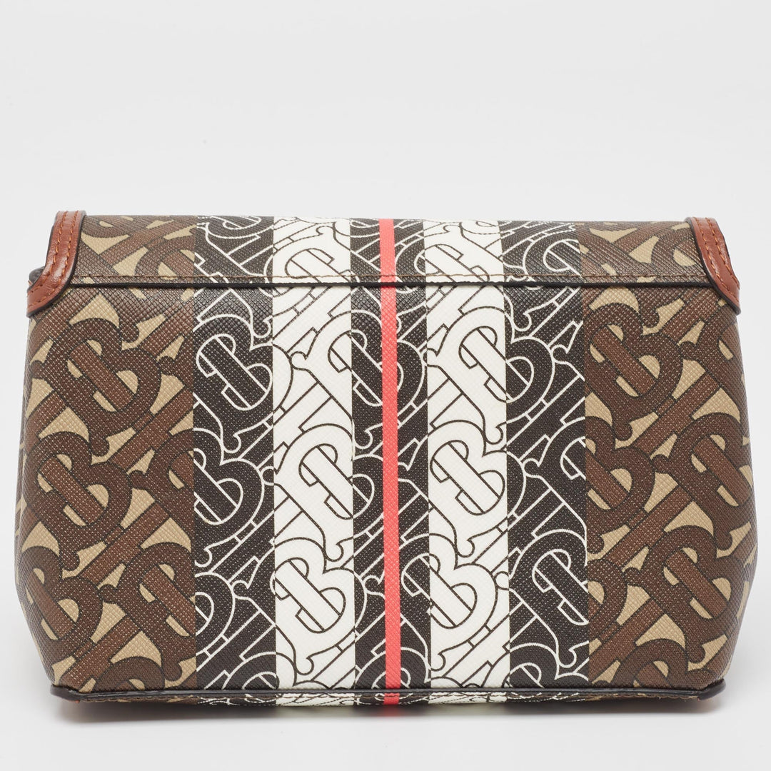 Burberry Brown/Black TB Monogram Coated Canvas and Leather Hackberry Crossbody Bag