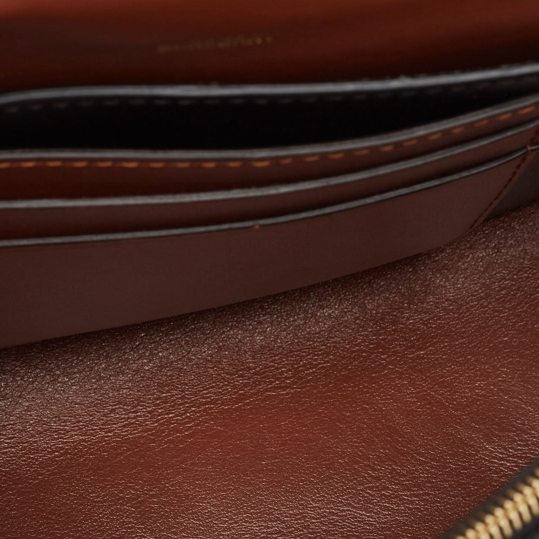 Burberry Brown/Black TB Monogram Coated Canvas and Leather Hackberry Crossbody Bag