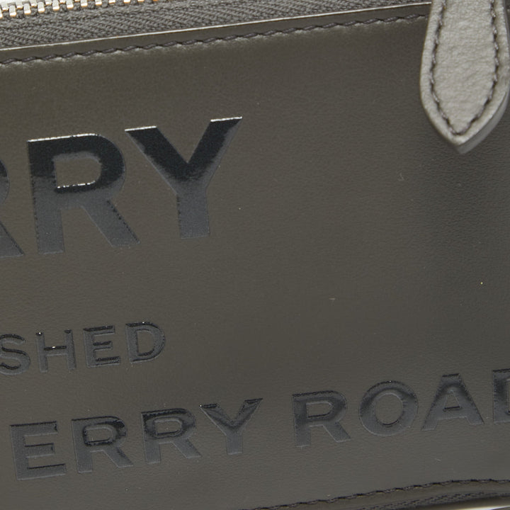 BURBERRY Grey/Black Horseferry Leather Daniel Lanyard Wallet