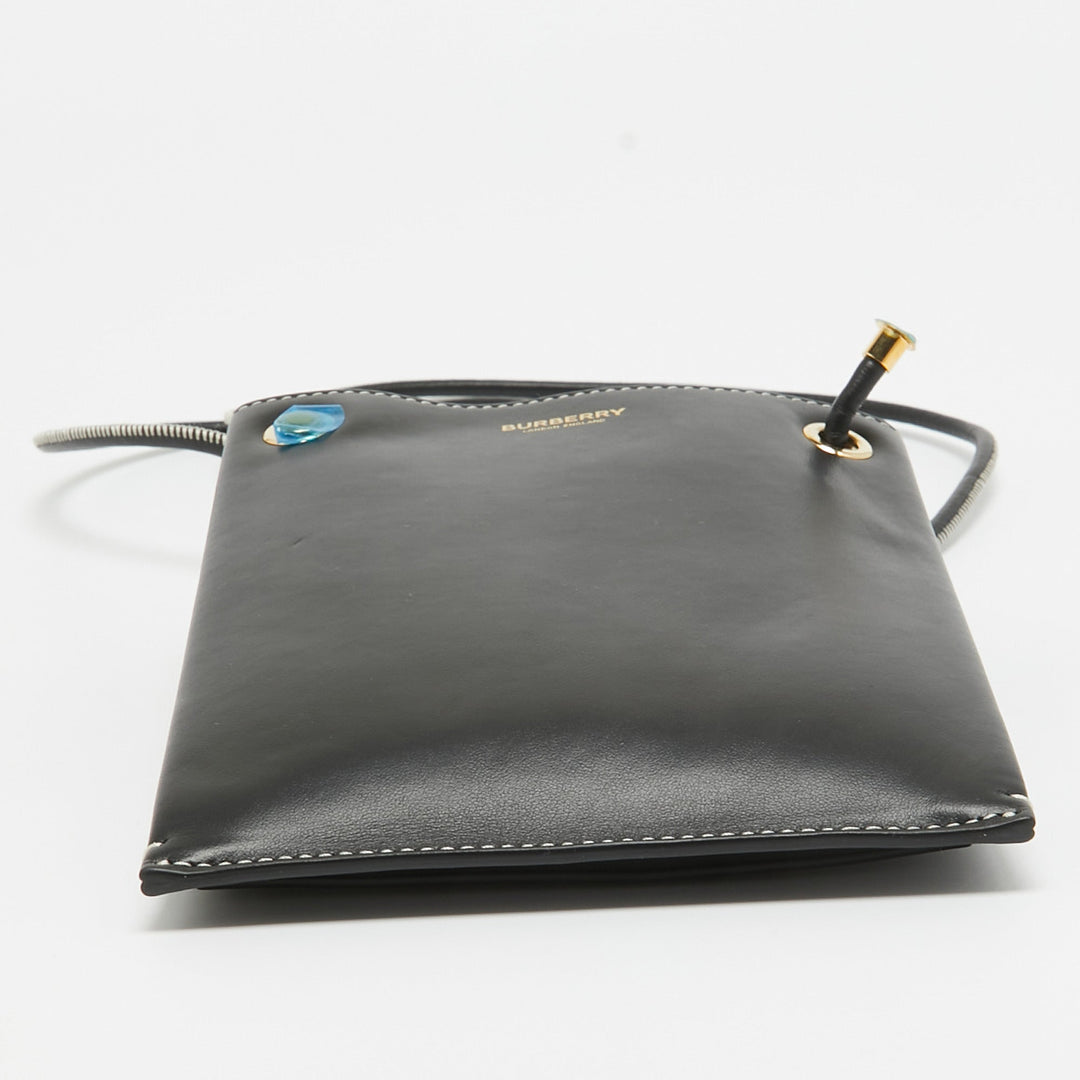 Burberry Black Leather Small Rivet Crossbody Bag
