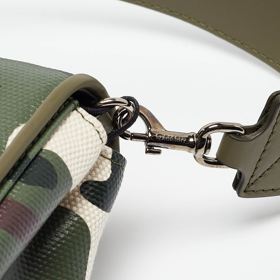 Top Quality Burberry Green/Beige Camo Print Coated Canvas and Leather Hackberry Crossbody Bag