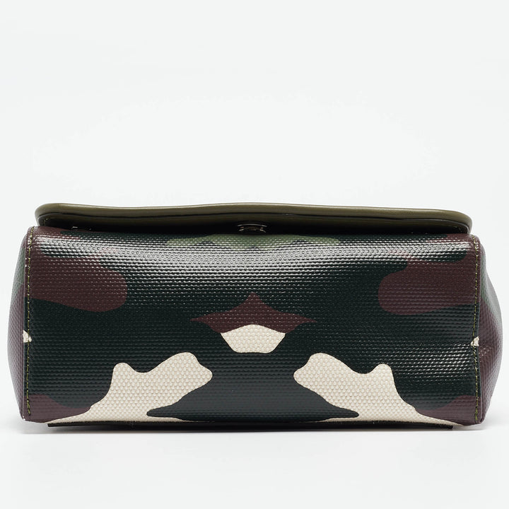 Burberry Green/Beige Camo Print Coated Canvas and Leather Hackberry Crossbody Bag