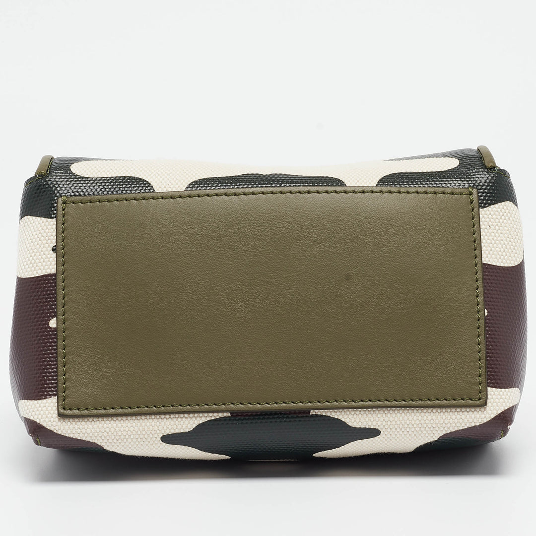 Burberry Green/Beige Camo Print Coated Canvas and Leather Hackberry Crossbody Bag