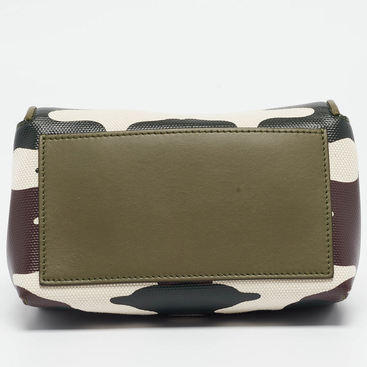 Burberry Green/Beige Camo Print Coated Canvas and Leather Hackberry Crossbody Bag