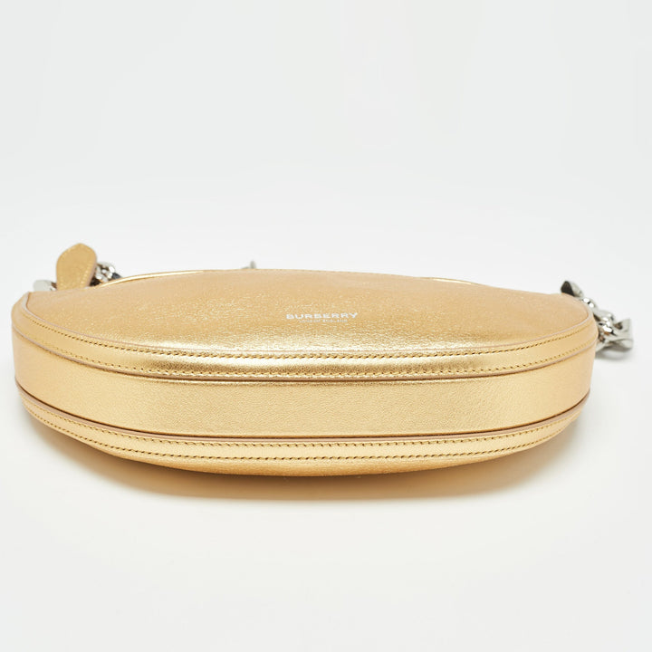 Top Quality Burberry Gold Leather Mini Olympia Zip Chain Bag