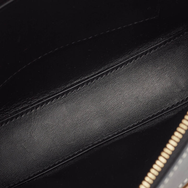Burberry Black Leather Mini Studded Olympia Zip Bag