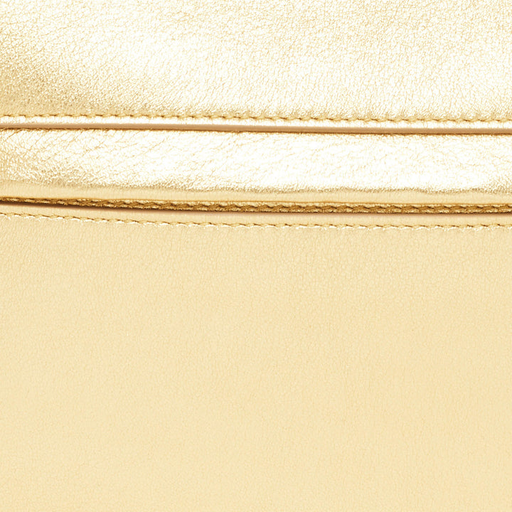 BURBERRY Gold Leather Mini Olympia Zip Chain Bag