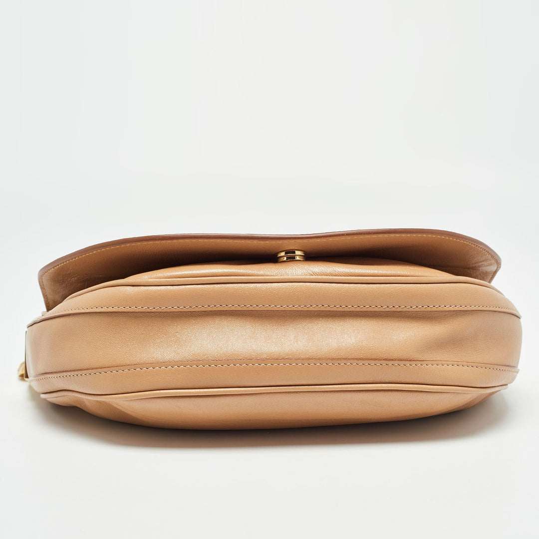 Burberry Beige Soft Leather Small Olympia Bag