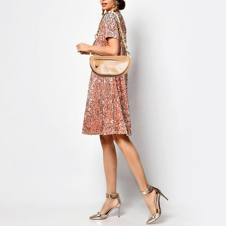Burberry Beige Soft Leather Small Olympia Bag