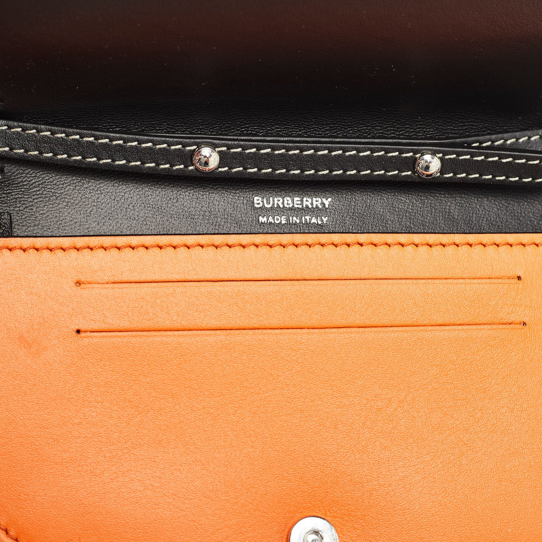 Burberry Orange/Black Leather Mini Double Olympia Bag