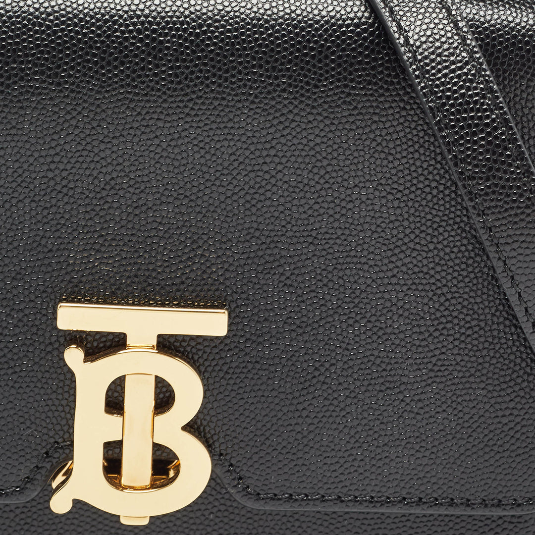 Top Quality Burberry Black Leather Mini TB Shoulder Bag