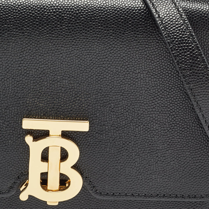 Top Quality Burberry Black Leather Mini TB Shoulder Bag