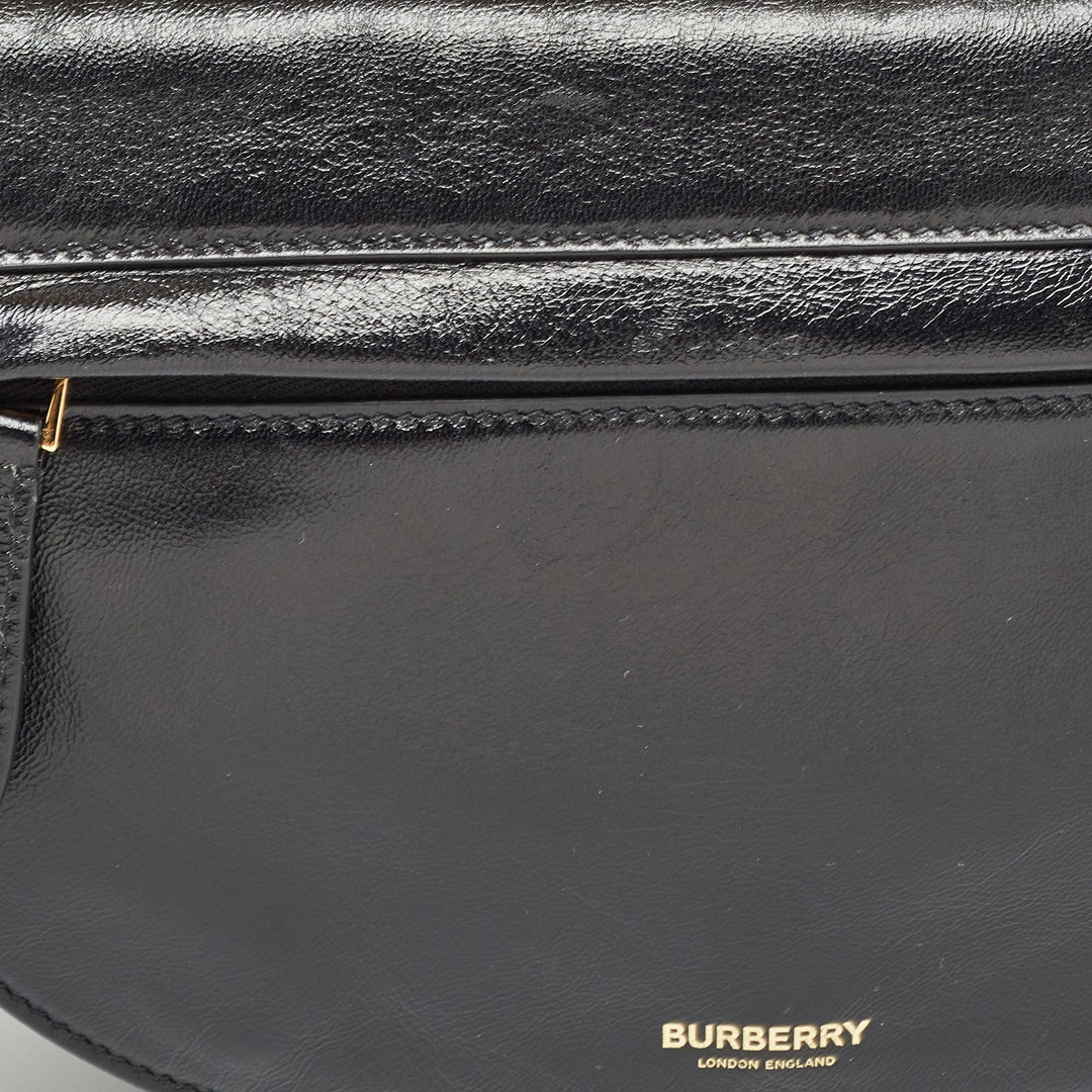 Burberry Black Soft Leather Small Olympia Chain Shoulder Bag