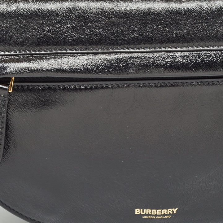 Burberry Black Soft Leather Small Olympia Chain Shoulder Bag