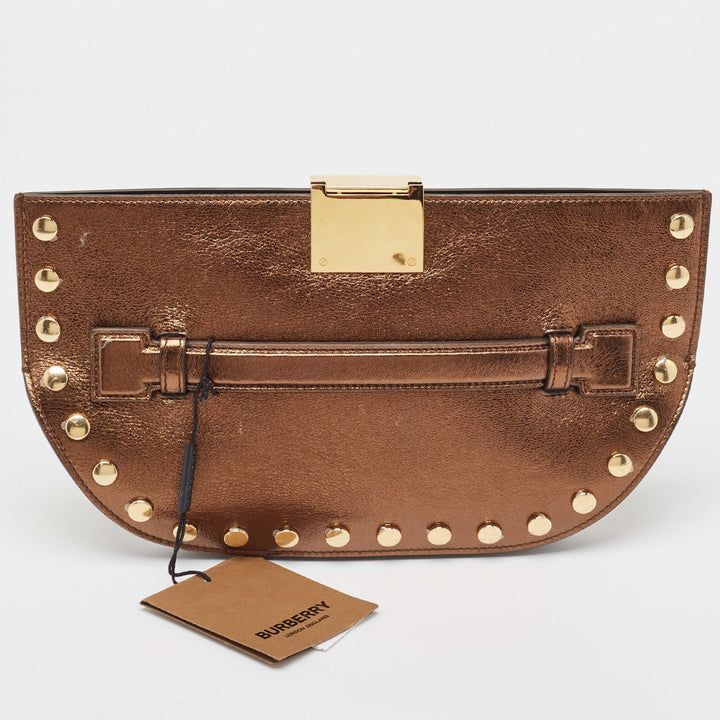 Top Quality Burberry Bronze Leather Studded Olympia Clutch
