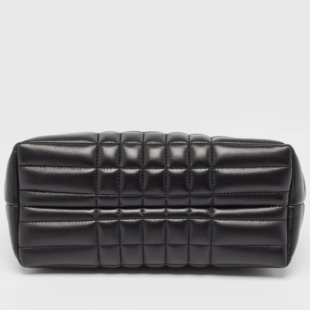 BURBERRY Black Quilted Leather Small Lola Zip Shoulder Bag
