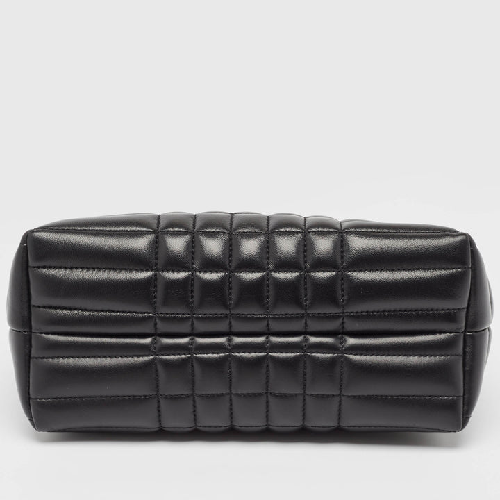 BURBERRY Black Quilted Leather Small Lola Zip Shoulder Bag