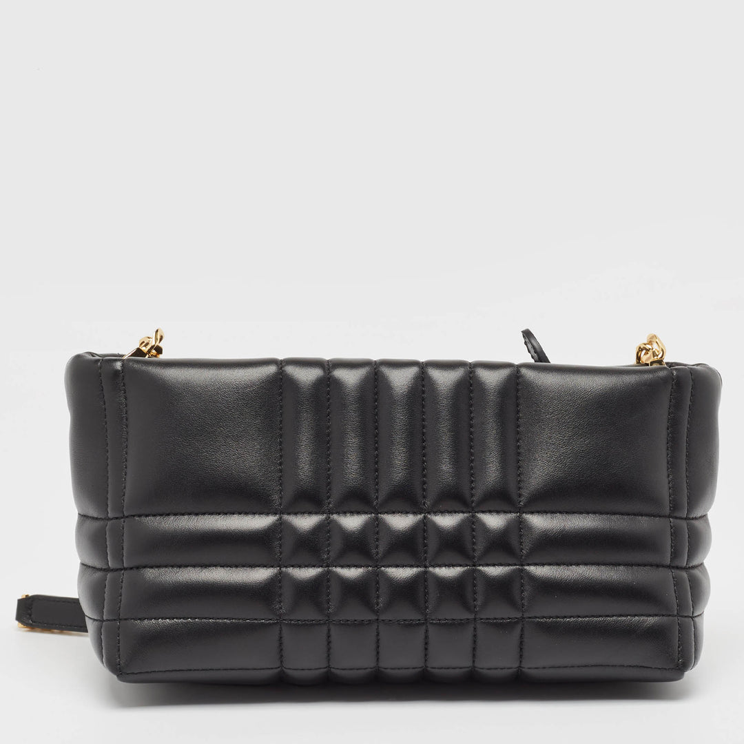 BURBERRY Black Quilted Leather Small Lola Zip Shoulder Bag