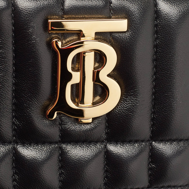 BURBERRY Black Quilted Leather Small Lola Zip Shoulder Bag