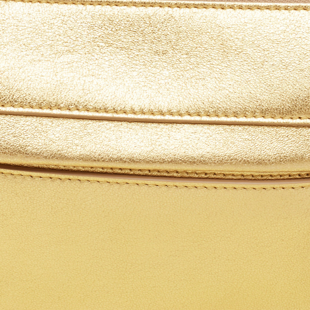 Burberry Gold Leather Mini Olympia Zip Chain Bag