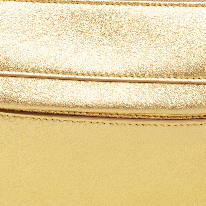 Burberry Gold Leather Mini Olympia Zip Chain Bag
