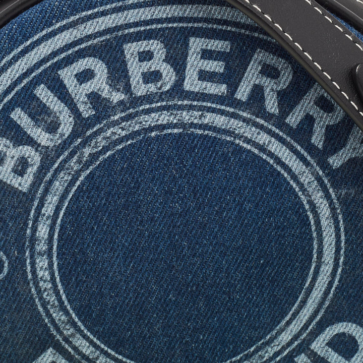 Burberry Blue/Black Denim and Leather Louise Round Crossbody Bag