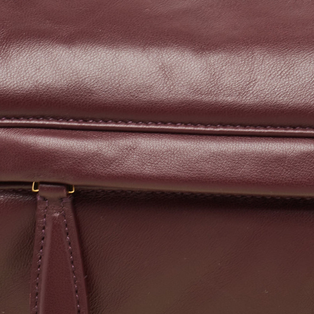Top Quality Burberry Maroon Leather Small Olympia Shoulder Bag