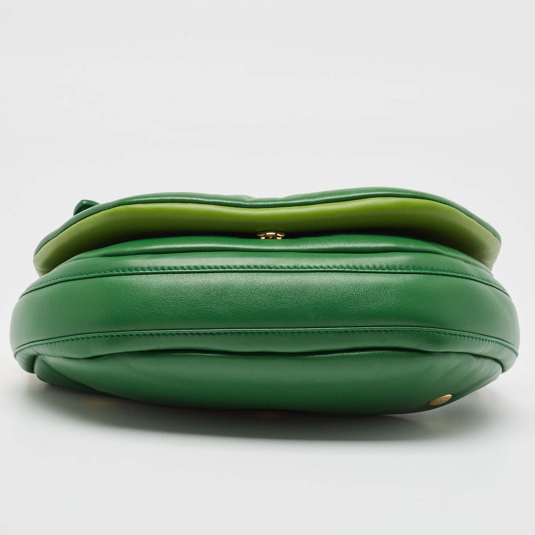 Burberry Green Leather Small Olympia Shoulder Bag