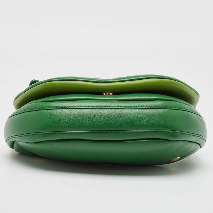 Burberry Green Leather Small Olympia Shoulder Bag