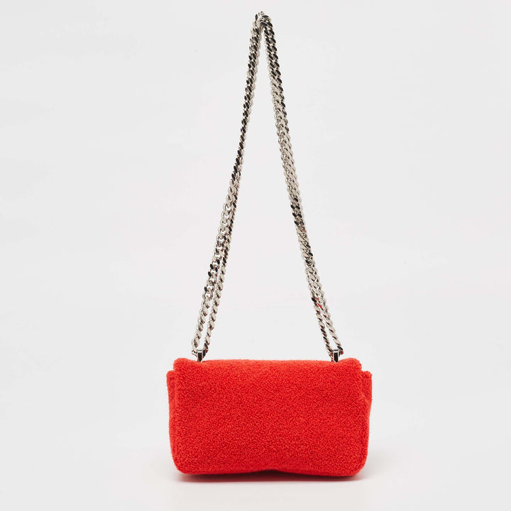 Burberry Red Terry Fabric Mini Love Lola Shoulder Bag