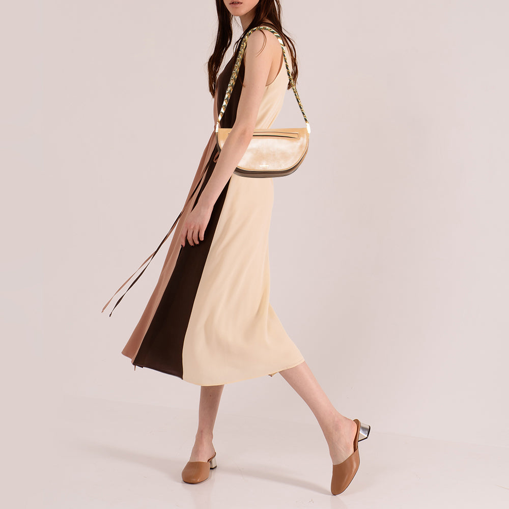 Burberry Beige Soft Leather Small Olympia Bag