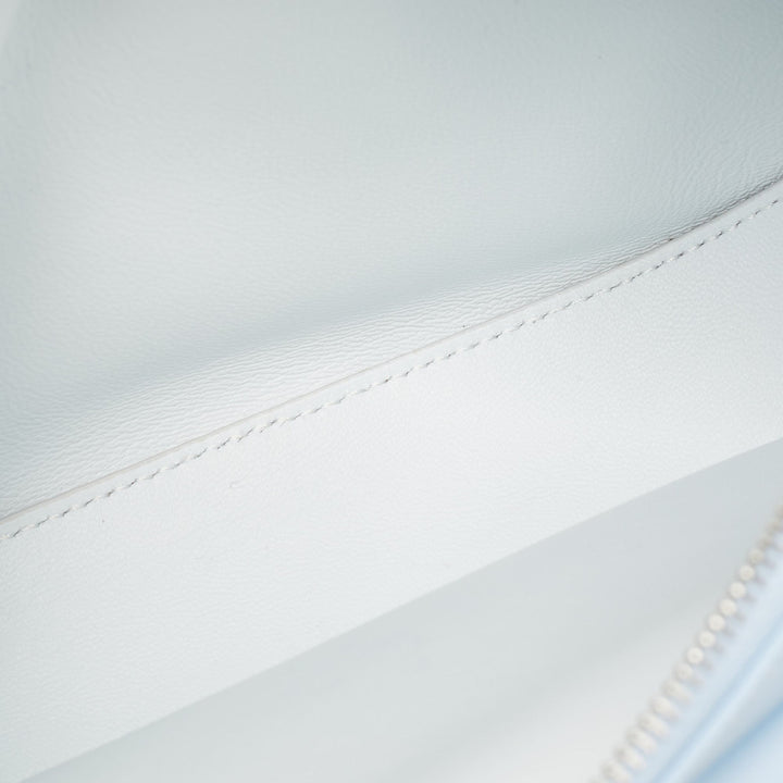 Burberry Pale Blue Leather Mini Double Olympia Clutch