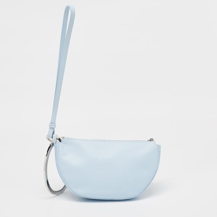 Burberry Pale Blue Leather Mini Double Olympia Clutch