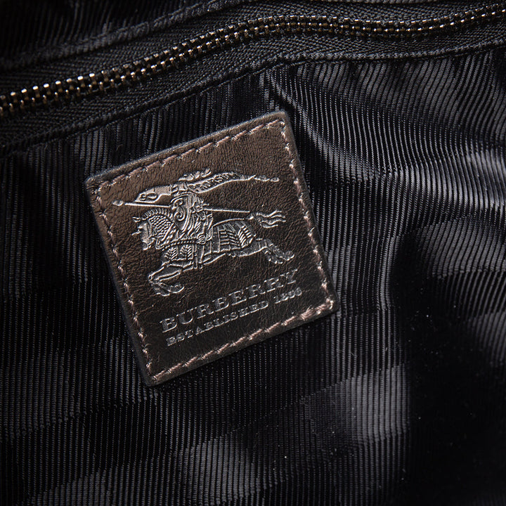 BURBERRY PRORSUM Metallic Gunmetal Quilted Leather Beaton Tote