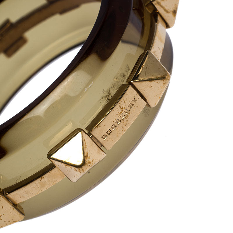 Burberry Clear Green Perspex Studded Bangle