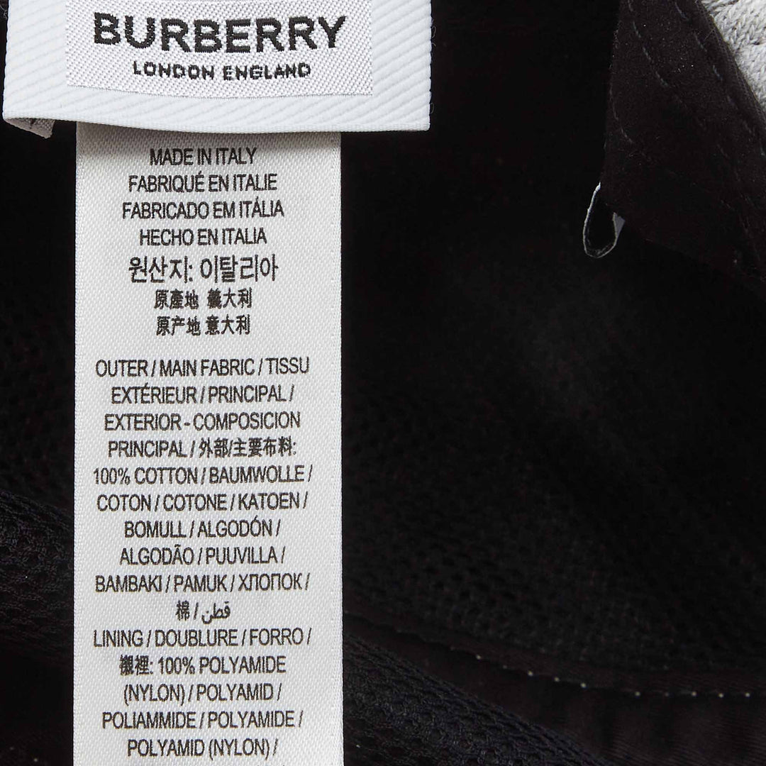 BURBERRY Grey Logo Applique Bonnet Cap L