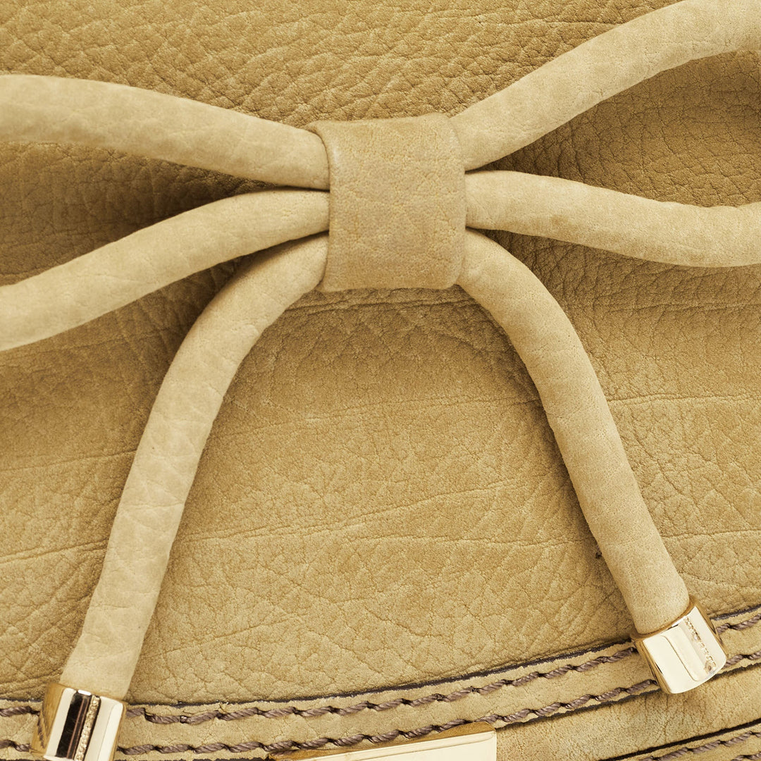 Burberry Green Nubuck Leather Bow Flap Clutch