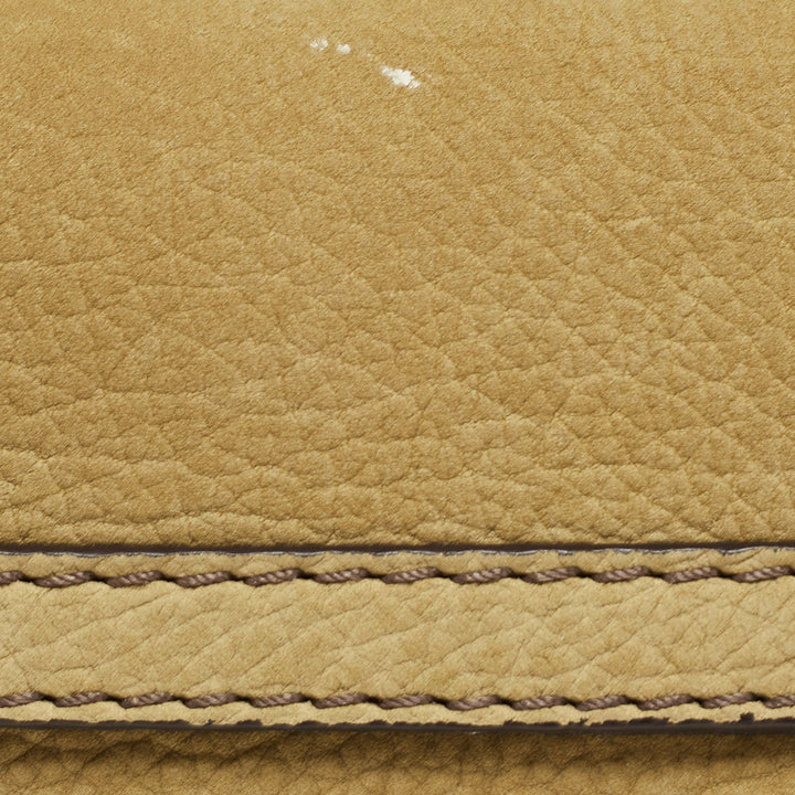 Burberry Green Nubuck Leather Bow Flap Clutch