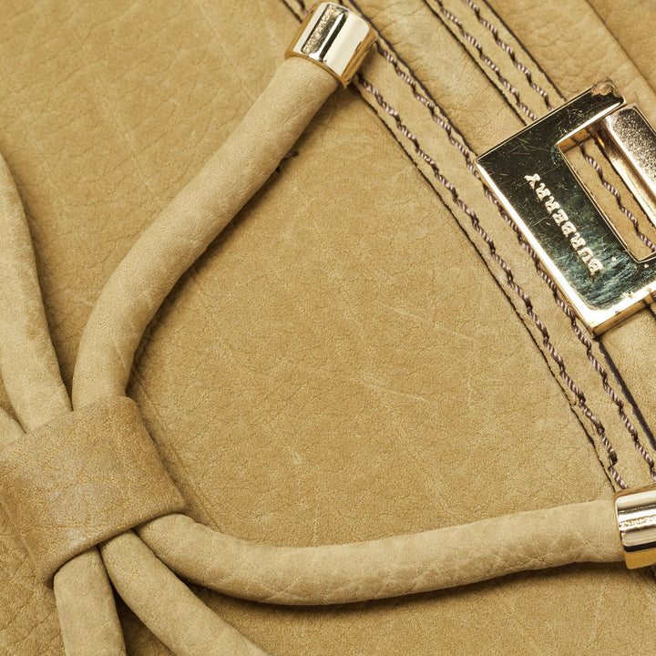 Burberry Green Nubuck Leather Bow Flap Clutch
