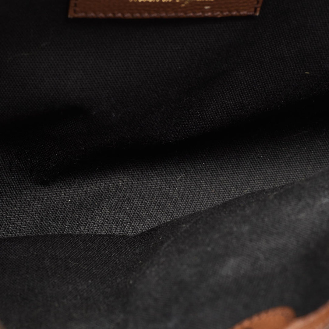 BURBERRY Brown/Beige Leather and House Check Fabric Medium Banner Tote