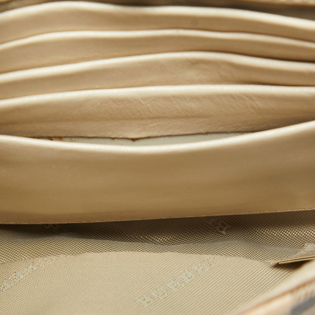 BURBERRY Off White/Beige Haymarket Coated Canvas Tassel Crossbody Bag