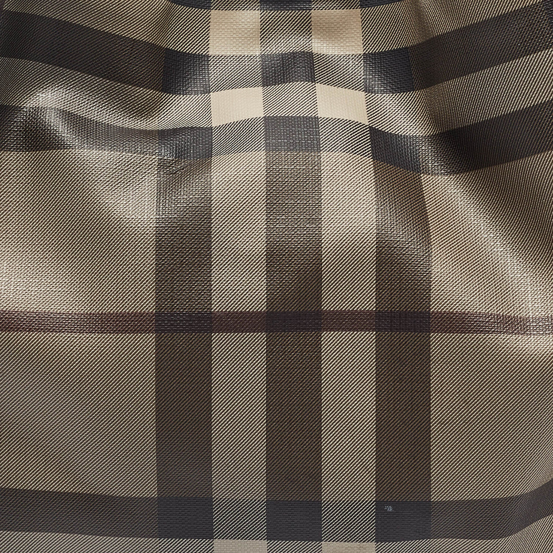 BURBERRY Smoked Check Coated Canvas and Leather Canterbury Tote