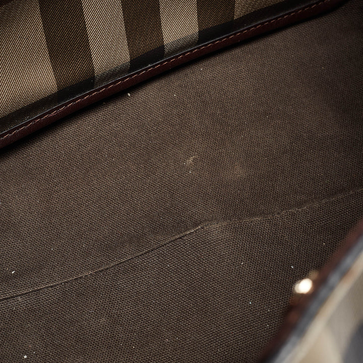 BURBERRY Smoked Check Coated Canvas and Leather Canterbury Tote