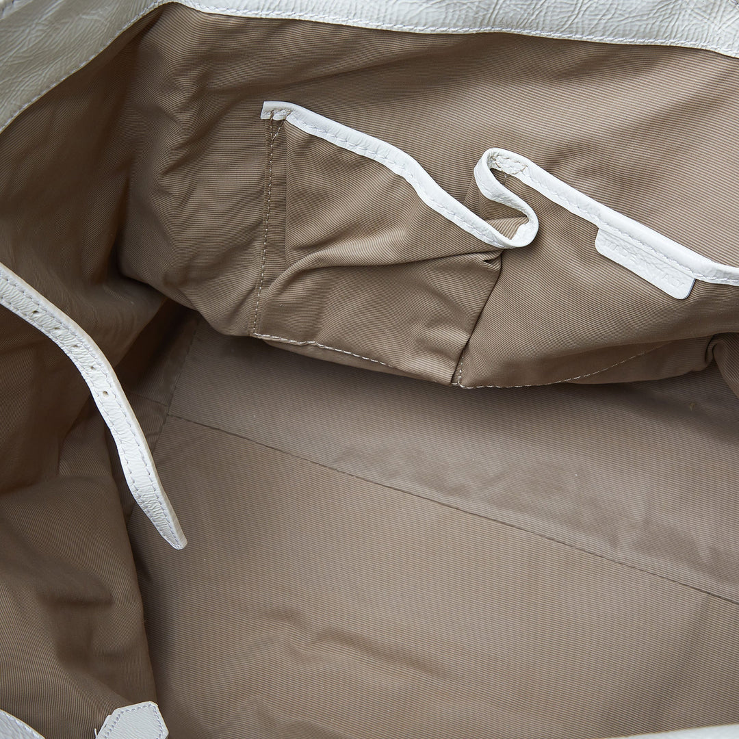 Burberry Beige House Check Canvas and Patent Leather Tote