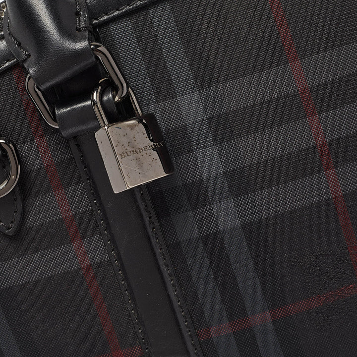 Burberry Black Haymarket Check Nylon and Leather Orchard Bag